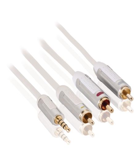 Profigold PROM3502 AV-kabel 3,5 mm male - 3x RCA male 2,00 m wit