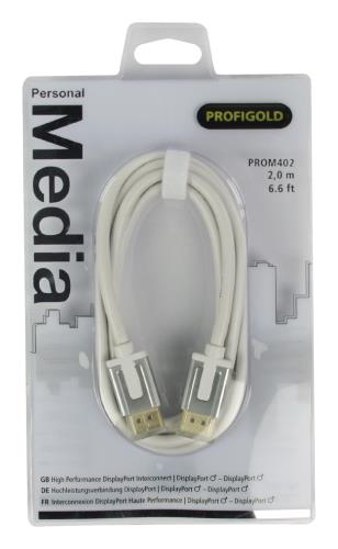Profigold PROM402 DisplayPort-kabel male - male 2,00 m wit