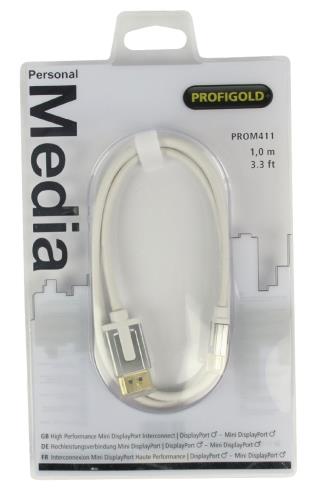 Profigold PROM411 Mini DisplayPort-kabel Mini DisplayPort male - DisplayPort male 1,00 m wit