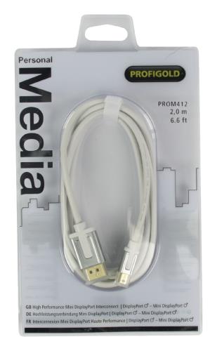 Profigold PROM412 Mini DisplayPort-kabel Mini DisplayPort male - DisplayPort male 2,00 m wit