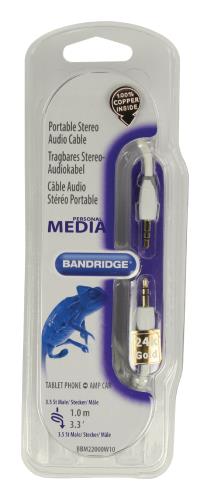 Bandridge BBM22000W10 Draagbare stereo-audiokabel 1,0 m