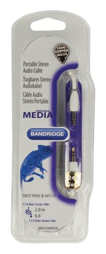 Bandridge BBM22000W20 Draagbare stereo-audiokabel 2,0 m