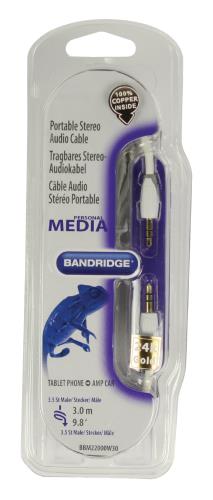 Bandridge BBM22000W30 Draagbare stereo-audiokabel 3,0 m