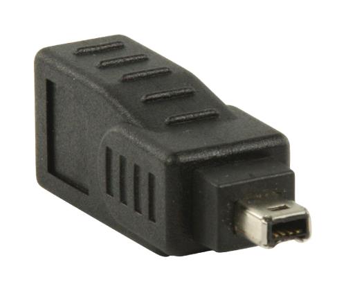 Valueline VLCP62902B FireWire 4-pin mannelijk - 9-pin vrouwelijk adapter zwart