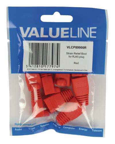 Valueline VLCP89900R RJ45 knikbescherming rood 10 stuks