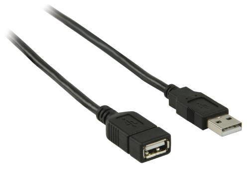 Valueline VLCP60010B10 USB 2.0 USB A male - USB A female verlengkabel 1,00 m zwart