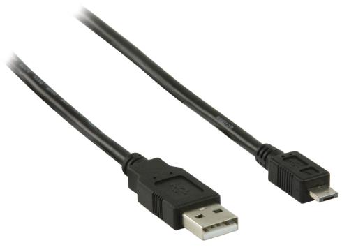 Valueline VLCP60400B20 USB 2.0 A male - USB micro A male kabel 2,00 m zwart