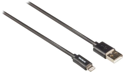 Valueline VLMP39300B1.00 USB sync & charge-kabel lightning mannelijk - USB A mannelijk 1,00 m zwart
