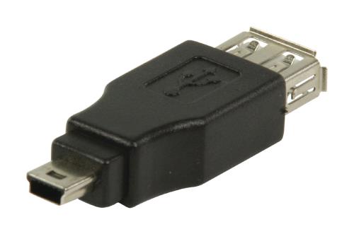 Valueline VLCP60902B USB 2.0 USB Mini 5-pin mannelijk - USB A vrouwlijk adapter zwart