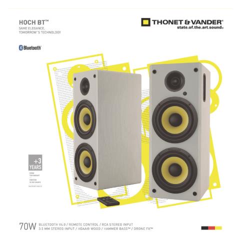 Thonet & Vander HK096-03558 Hoch - 2.0 speaker set bluetooth 70W