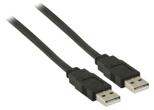 Valueline VLCP60005B30 USB 2.0 USB A male - USB A male platte kabel 3,00 m zwart