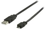 Valueline VLCP60505B20 USB 2.0 USB A male - USB micro B male platte kabel 2,00 m zwart