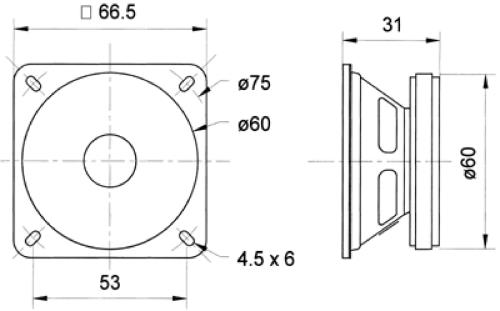Visaton 2011 Full-range luidspreker 6.5 cm (2.5") 4 Ohm