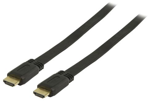 Valueline VGVP34100B10 Platte High Speed HDMI kabel met ethernet HDMI connector - HDMI connector 1,00 m zwart