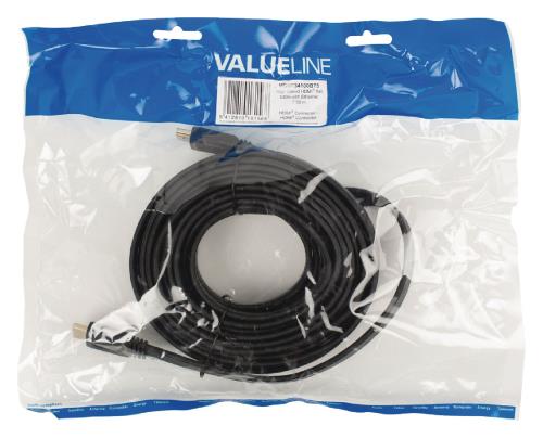 Valueline VGVP34100B75 Platte High Speed HDMI kabel met ethernet HDMI connector - HDMI connector 7,50 m zwart