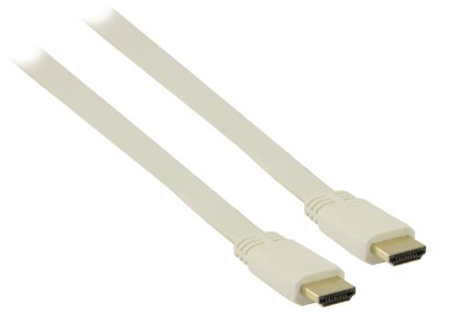 Valueline VGVP34100W100 Platte High Speed HDMI kabel met ethernet HDMI connector - HDMI connector 10,0 m wit