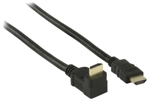 Valueline VGVP34200B20 High Speed HDMI kabel met ethernet HDMI connector - HDMI connector 90° gehoekt 2,00 m zwart