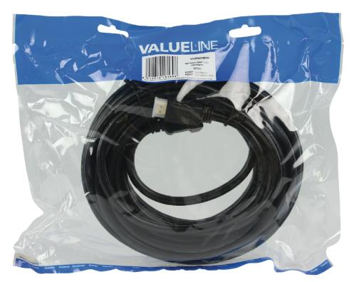 Valueline VGVP34210B100 High Speed HDMI kabel met ethernet HDMI connector - HDMI connector 270° gehoekt 10,0 m zwart