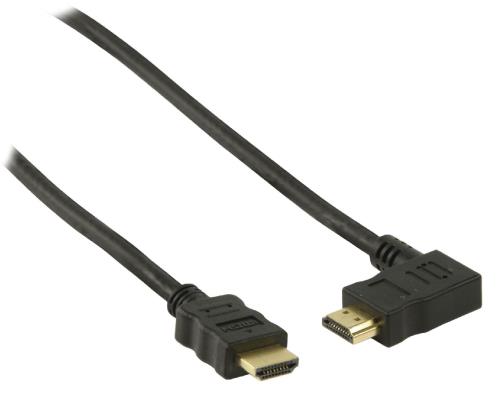 Valueline VGVP34250B50 High Speed HDMI kabel met ethernet HDMI connector - HDMI connector links gehoekt 5,00 m zwart