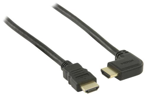 Valueline VGVP34260B10 High Speed HDMI kabel met ethernet HDMI connector - HDMI connector rechts gehoekt 1,00 m zwart