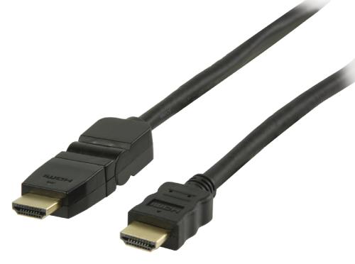 Valueline VGVP34290B50 High Speed HDMI kabel met ethernet HDMI connector - HDMI connector draaibaar 5,00 m zwart