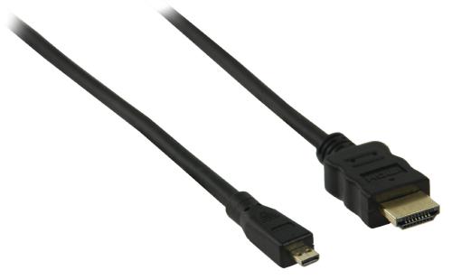 Valueline VGVP34700B10 High Speed HDMI kabel met ethernet HDMI connector - HDMI micro-connector 1,00 m zwart