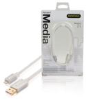 Profigold PROM104 Sync and charge-kabel lightning dock male - USB 2.0 A male 1,00 m wit