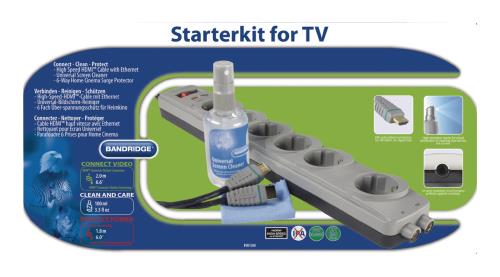 Bandridge BVK1200 TV-starterkit schoonmaken-verbinden-beschermen