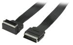 Valueline VLVP31035B20 Platte SCART kabel SCART mannelijk - SCART mannelijk 90° gehoekt 2,00 m zwart