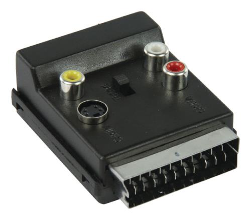 Valueline VLVP31903B Schakelbare SCART AV-adapter SCART mannelijk - SCART vrouwelijk + 3x RCA vrouwelijk + S-Video vr...