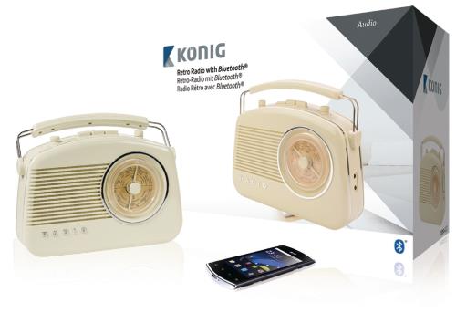 König HAV-TR800BE Retroradio met draadloze Bluetooth-technologie