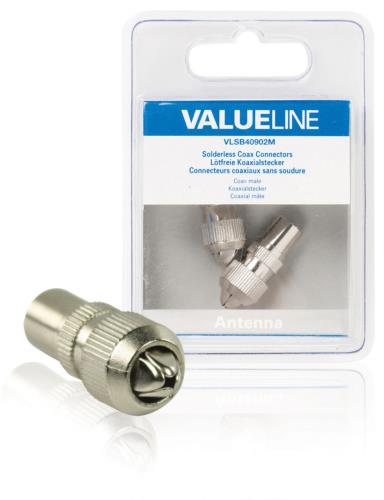 Valueline VLSB40902M Ongesoldeerde coax connectoren coax mannelijk metaal