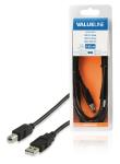 Valueline VLCB60100B30 USB 2.0 kabel USB A mannelijk - USB B mannelijk 3,00 m zwart