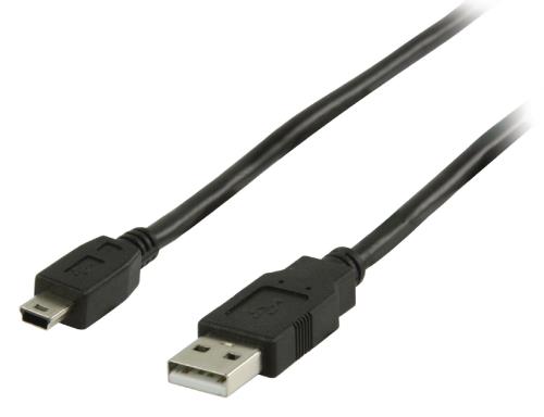 Valueline VLCB60300B20 USB 2.0 kabel USB A mannelijk - USB Mini 5-pin mannelijk 2,00 m zwart