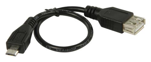 Valueline VLCB60570B02 USB 2.0 adapterkabel USB Micro B mannelijk - A vrouwelijk 0,20 m zwart