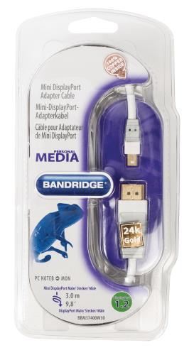 Bandridge BBM37400W30 Mini DisplayPort adapter kabel 3,00 m