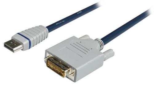Bandridge BCL2611 DisplayPort naar DVI-kabel DisplayPort plug - DVI-D 24 + 1-pins plug 1,0 m blauw