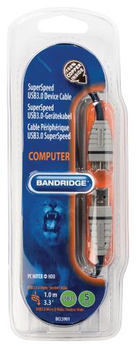 Bandridge BCL5901 SuperSpeed USB 3.0 Apparaatkabel 1.0 m