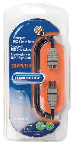 Bandridge BCL5903 SuperSpeed USB 3.0 Apparaatkabel 3.0 m