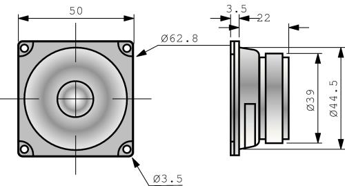 Visaton 2209 Full-range luidspreker 5 cm (2") 4 Ohm