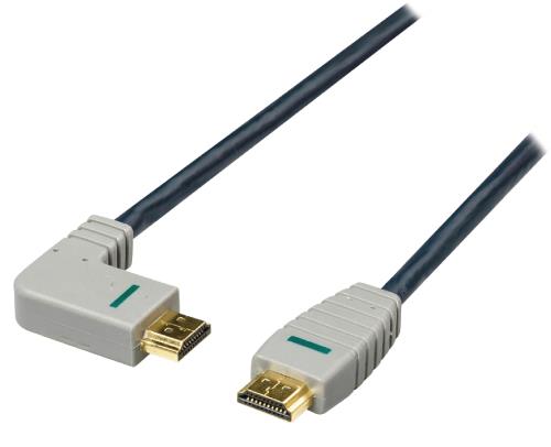 Bandridge BVL1401 High Speed HDMI-kabel met Ethernet HDMI-connector - HDMI-connector (links-gehoekt) 1,0 m blauw
