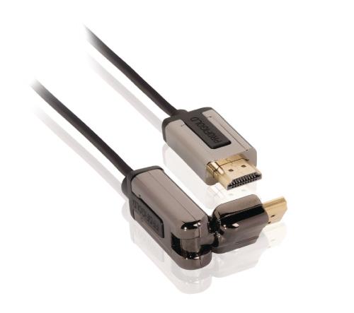 Profigold PROL1805 Draaibare High Speed HDMI-kabel met ethernet HDMI-aansluiting - HDMI-connector 5,00 m zwart