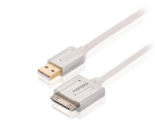 Profigold PROM100 High performance Apple USB-interconnect dock-connector mannelijk - USB mannelijk 0,50 m wit