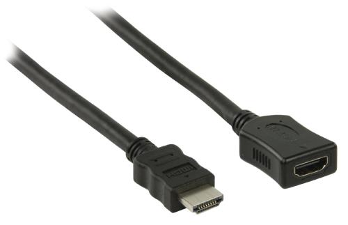 Valueline VLVB34090B10 Verlengkabel voor de High Speed HDMI-kabel met ethernet HDMI-connector - HDMI-input 1,00 m zwart