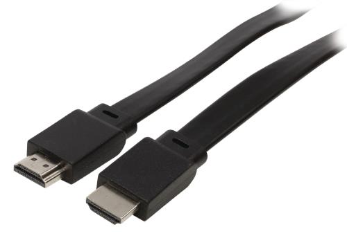 Valueline VLVB34100B50 Platte High Speed HDMI-kabel met ethernet HDMI-connector - HDMI-connector 5,00 m zwart