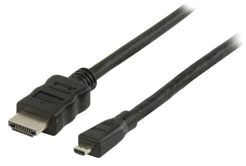 Valueline VLVB34700B10 High Speed HDMI-kabel met ethernet HDMI-connector - HDMI micro-connector 1,00 m zwart