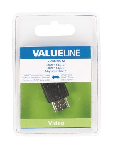 Valueline VLVB34904B HDMI adapter HDMI connector rechts gehoekt - HDMI input zwart