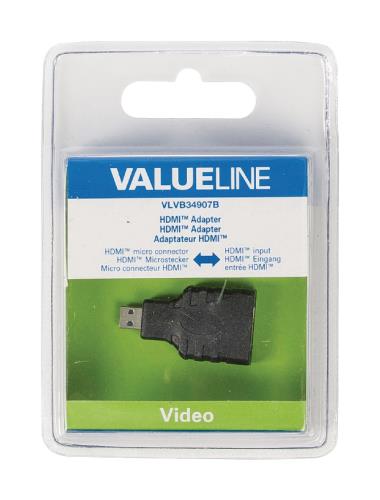 Valueline VLVB34907B HDMI adapter HDMI micro-connector - HDMI input zwart