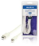 Valueline VLMB34500W20 High Speed HDMI-kabel met ethernet HDMI-connector - HDMI mini-connector 2,00 m wit