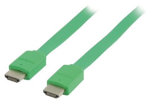 Valueline VLMB34010G20 Platte High Speed HDMI kabel met ethernet HDMI-connector - HDMI-connector 2,00 m groen